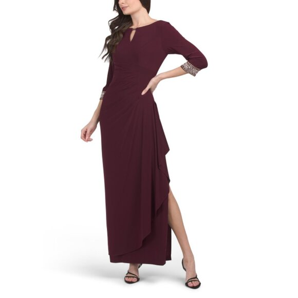 ALEX EVENINGS Fig Keyhole Front Gown - Picture 1 of 2